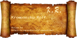 Krompaszky Rolf névjegykártya